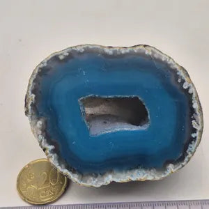 Blue Agate with Quartz Geode – Natural Crystal Specimen