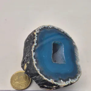 Blue Agate with Quartz Geode – Natural Crystal Specimen