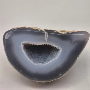 Blue Lace Agate with Quartz Geode – Natural Crystal Specimen