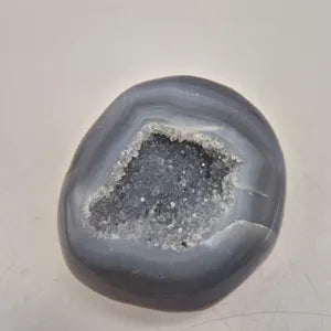 Blue Lace Agate with Quartz Geode – Natural Crystal Specimen