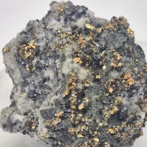 Galena Chalcopyrite Calcite Pyrite Cluster | Bulgarian Mineral Specimen