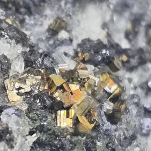 Galena Chalcopyrite Calcite Pyrite Cluster | Bulgarian Mineral Specimen