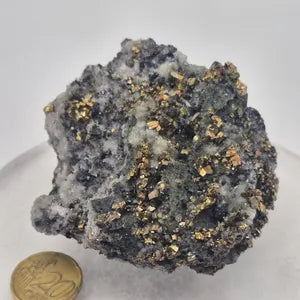 Galena Chalcopyrite Calcite Pyrite Cluster | Bulgarian Mineral Specimen