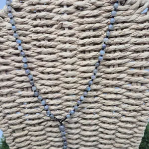 Labradorite Rosary Necklace – Blue-Green Gemstone Prayer Beads