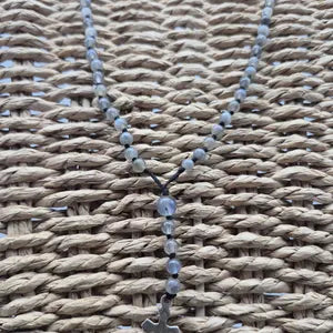 Labradorite Rosary Necklace – Blue-Green Gemstone Prayer Beads