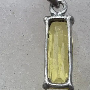 Yellow Tourmaline Sterling Silver Pendant: Faceted Gemstone Necklace