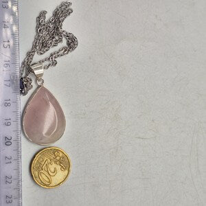 Rose Quartz Silver-Plated Necklace with Stainless Steel Chain –  Pink Crystal Pendant