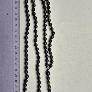 Golden Sheen Obsidian Rosary Necklace – Black Gemstone Prayer Beads