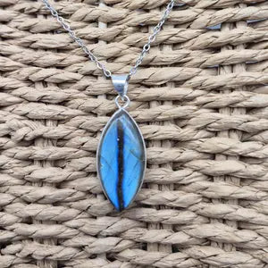 Handmade Blue Labradorite Silver Plated Necklace – Stainless Steel Chain