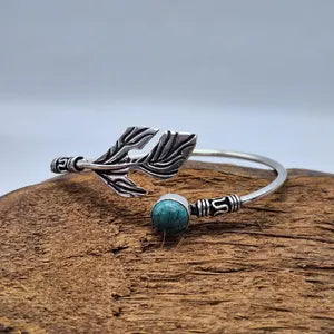 Turquoise Cuff Bracelet, Silver-Plated Crystal Jewelry, Adjustable Women’s Gemstone Cuff