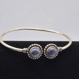 Lapis Lazuli Cuff Bracelet, Silver-Plated Crystal Jewelry, Adjustable Women’s Gemstone Cuff