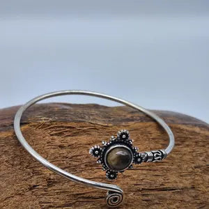 Tiger's Eye Crystal Silver Plated Bracelet