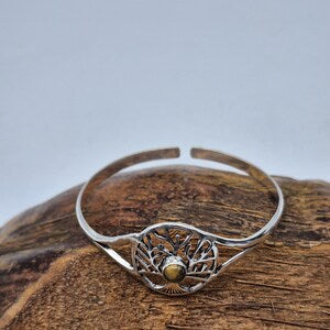 Tiger's Eye Crystal Silver Plated Bracelet