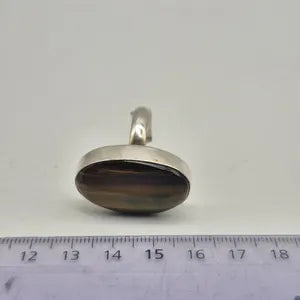 Tiger Eye Adjustable Ring – Silver Plated Cabochon Statement Jewelry