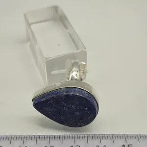 Lapis Lazuli Adjustable Ring – Silver Plated Cabochon - Blue Healing Crystal Jewelry