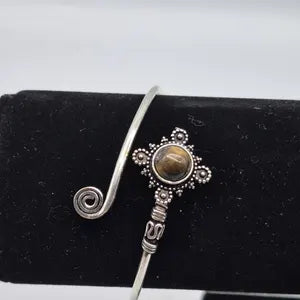 Tiger's Eye Crystal Silver Plated Bracelet