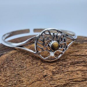 Tiger's Eye Crystal Silver Plated Bracelet