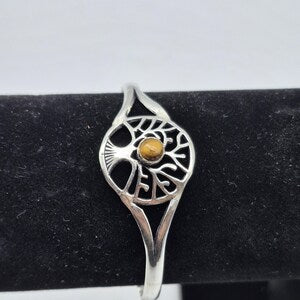 Tiger's Eye Crystal Silver Plated Bracelet