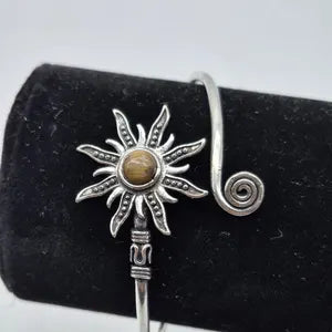 Tiger's Eye Crystal Silver Plated Bracelet