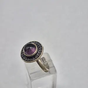 Amethyst Silver Plated Adjustable Ring for Women