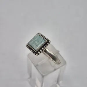 Amazonite Ring – Silver Plated Adjustable Gemstone Ring