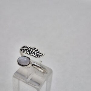 Moonstone Crystal Ring, Silver Plated Adjustable Ring for Women