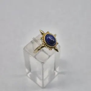 Lapis Lazuli Brass Adjustable Ring
