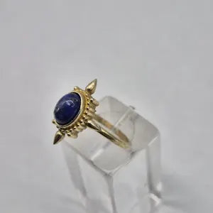 Lapis Lazuli Brass Adjustable Ring