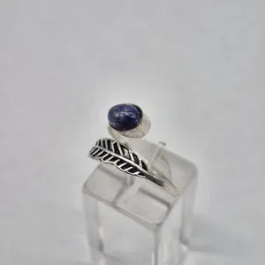 Lapis Lapis Crystal Silver Plated Adjustable Ring for Women
