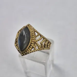 Labradorite Statement Brass Ring
