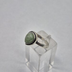 Green Aventurine Silver Plated Adjustable Ring for Women