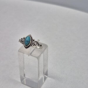 Turquoise Silver Plated Adjustable Ring