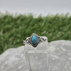Turquoise Silver Plated Adjustable Ring