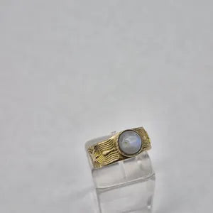 Moonstone Brass Adjustable Ring for Women