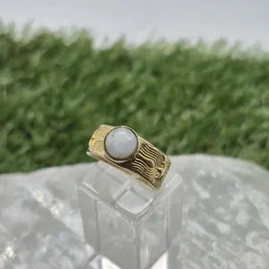 Moonstone Brass Adjustable Ring for Women