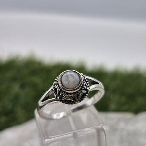 Moonstone Crystal Ring, Silver Plated Adjustable Ring for Women