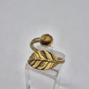 Tiger's Eye Crystal Brass Ring