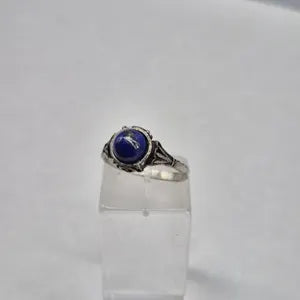 Lapis Lapis Crystal Silver Plated Adjustable Ring for Women