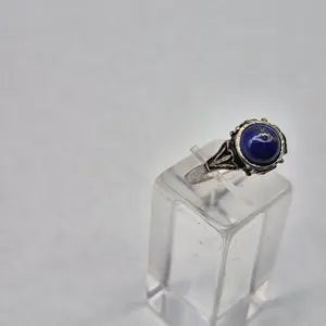 Lapis Lapis Crystal Silver Plated Adjustable Ring for Women