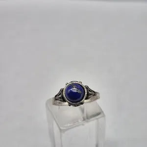 Lapis Lapis Crystal Silver Plated Adjustable Ring for Women