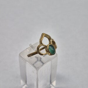 Green Aventurine Brass Adjustable Ring for Women