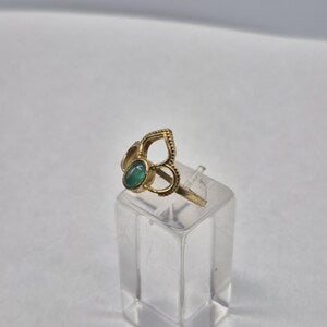 Green Aventurine Brass Adjustable Ring for Women