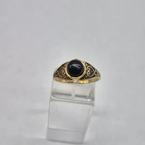 Δαχτυλίδι από μαύρο Οψιδιανό από ορείχαλκο