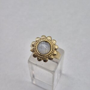 Moonstone Brass Adjustable Ring for Women