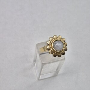 Moonstone Brass Adjustable Ring for Women