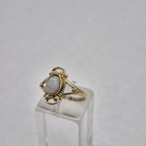 Moonstone Brass Adjustable Ring for Women