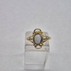 Moonstone Brass Adjustable Ring for Women