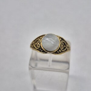 Moonstone Brass Adjustable Ring for Women