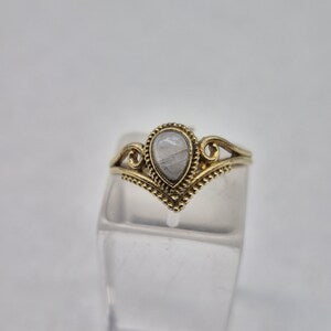 Moonstone Brass Adjustable Ring for Women