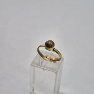 Tiger's Eye Crystal Brass Ring
